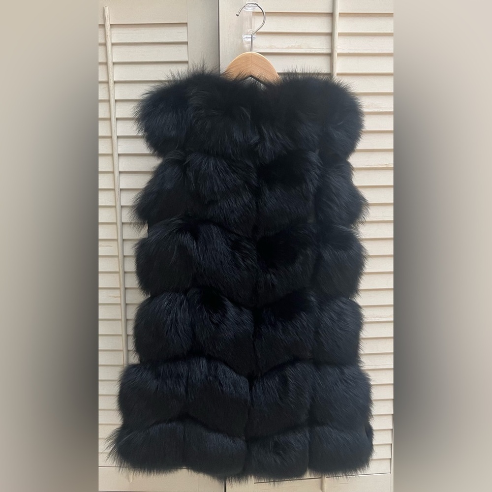 Alberto Makali - Genuine Fur Vest / Waistcoat - Black - Small - NWOT - REAL FUR - Picture 5 of 16